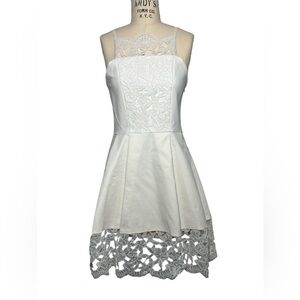 Alexis Square Lace Neckline Mini Dress